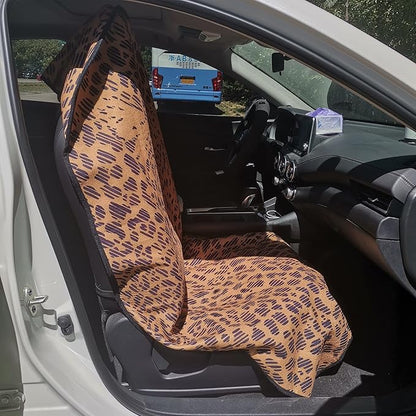 Car Seat Cover Protector Front Seats,for Gym Workout,Running,Swimming,Beach and Hiking,Waterproof Sweat Towel Bucket Seat Covers for Cars SUV Trucks (Leopard, 1Pcs)