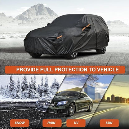 Kayme 7 Layers SUV Car Cover Custom Fit for Subaru Outback (1994-2025) Waterproof All Weather for Automobiles, Outdoor Full Cover Rain Sun UV Protection.Black