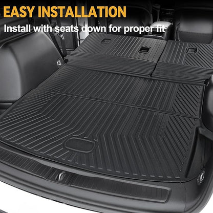 Floor Mats Set for 2022-2025 Jeep Grand Cherokee Accessories, Full Coverage All Weather Floor Mats Cargo Mat with Backrest Protectors & Door Sill Guards (Include 4xe Not for L or WK)