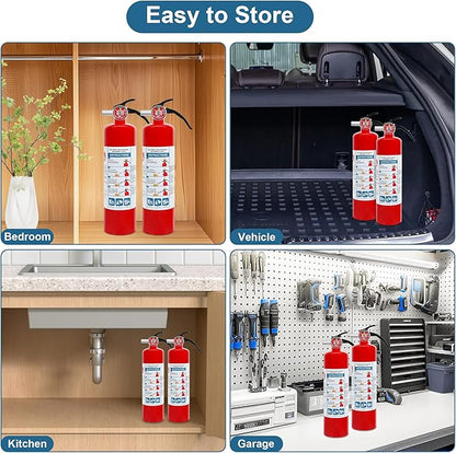 1 Pack ABC Dry Chemical Fire Extinguisher, 2.5 lb 1A:10B:C Rating for Home, Car, Boat, Quick Release Handle, Compact & Portable Dry Powder extinguishers