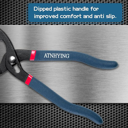 10" Oil Filter Pliers, Adjustable Small Oil Filter Wrench, Universal Oil Filter Removal Tool No Slipping for Engine Filters, Conduit, Fittings (10 Inch)