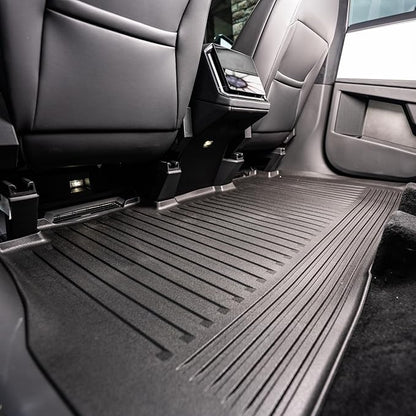 OEDRO Floor Mats & Truck Bed Mat Fit for Tesla Cybertruck 2024 2025, TPE All Weather Floor Liners Custom Fit for 2024 Cybertruck Accessories, 1st & 2nd Row Car Mats and Truck Bed Liner, Black