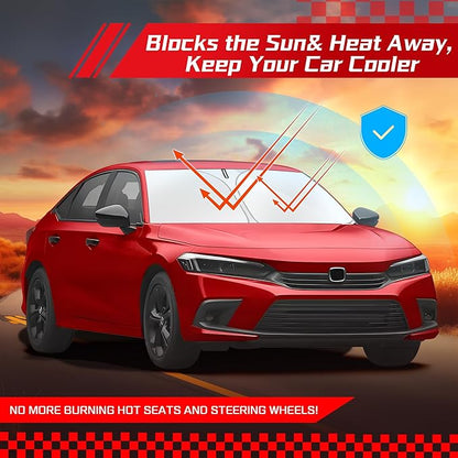 ARISMOTOR Windshield Sun Shade for Honda Civic 11th Gen 2022-2025, Custom Fit Foldable Front Window Sunshade Sun Visor Protector, Block UV Rays Keep Your Car Cooler