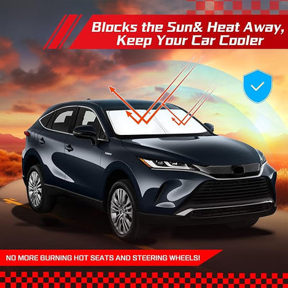 ARISMOTOR Windshield Sun Shade for Toyota Venza 2021-2024, Custom Fit Foldable Front Window Sunshade Sun Visor Protector, Block UV Rays Keep Your Car Cooler