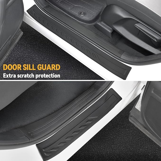 Floor Mats Set for Honda CRV 2026 2025 2024 2023 Accessories(Hybrid & Gasoline), Full Coverage All Weather Floor Mats Cargo Mat with Backrest Protectors & Door Sill Guards