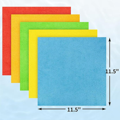 HOMERHYME Microfiber Cleaning Cloth, 100 Pack Cleaning Rags Microfiber Towel Bulk Absorbent Lint-Free Wash Cloths, All-Purpose Towels for Cars, Shop, Automotive, Garage, Home and Kitchen 11.5"*11.5"