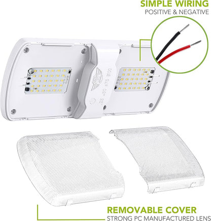 Leisure LED 5-Pack RV LED Ceiling Double Dome Light Fixture with Built in Dimmer Interior Lighting for Car/RV/Trailer/Camper/Boat 12V Natural White 4000-4500K 620 Lumen (5-Pack)