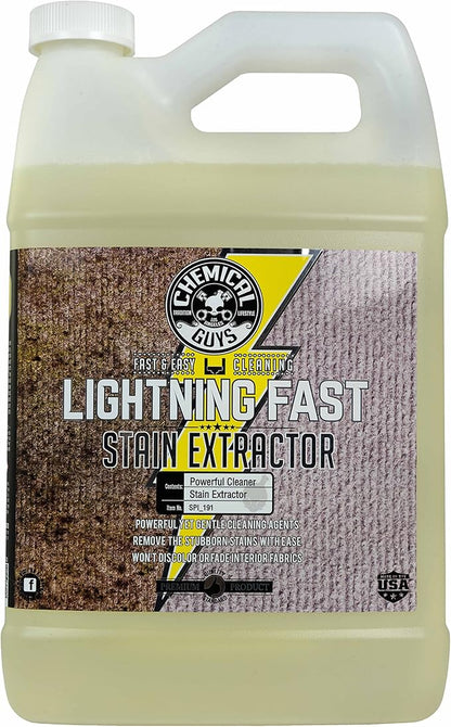 Chemical Guys SPI_191 Lightning Fast Carpet and Upholstery Stain Extractor,(Fabric, Upholstery, & Carpet), Safe for Cars, Home, Office, Furniture & More, 128 fl oz (1 Gallon), Fresh Scent