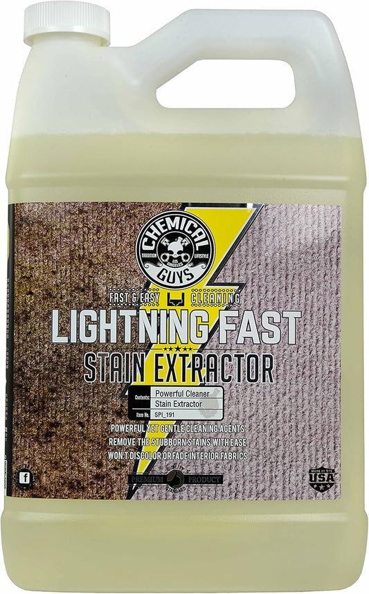 Chemical Guys SPI_191 Lightning Fast Carpet and Upholstery Stain Extractor,(Fabric, Upholstery, & Carpet), Safe for Cars, Home, Office, Furniture & More, 128 fl oz (1 Gallon), Fresh Scent