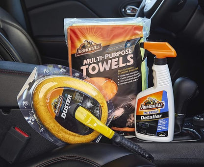 Armor All Interior Car Cleaning Kit, Interior Detailer Spray with Microfiber Towels and Microfiber Duster, 16 Fl Oz (3 Piece Kit)