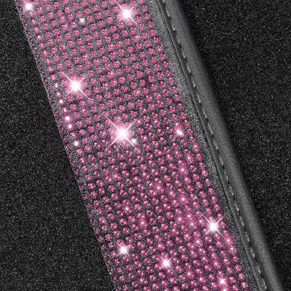 NBTEPEM Pink Bling Car Floor Mats Full Set, Universal Fit Most Cars,SUV, Trucks, 4 pcs Sparkle Glitter Diamond Carpet for Women Girls with Anti-Slip Pad (Pink Diamond)