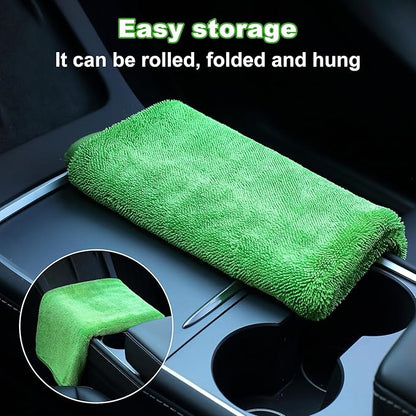 JOYMOOP Microfiber Towels for Cars, 2 Pack 63" x 29.5" Car Drying Towel, Green Reusable Car Towel, Quick Drying Car Microfiber Cleaning Cloth for RVs, SUVs, Trucks
