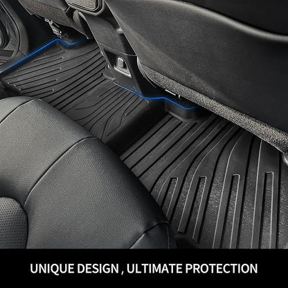 OEDRO Upgraded Floor Mats Fit for Toyota Tacoma 2016-2023 (Only for Double Cab & Automatic), All Weather TPE Tacoma Floor Liner Front and Rear 2 Row Mats,Black