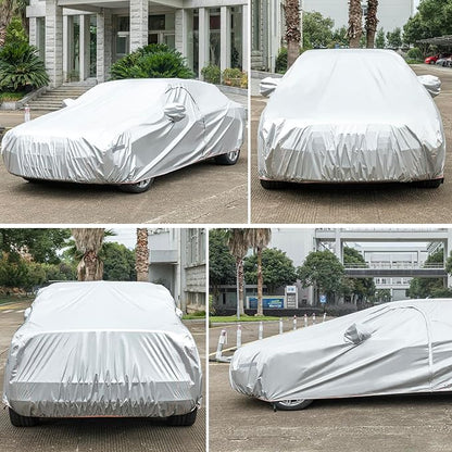 Car Cover Compatible with Dodge Charger 2006-2024/Honda Accord 2001-2024,Waterproof Car Cover for Automobiles All Weather with Door Zipper & Cotton Lining,Windproof Sun UV Hail Protection