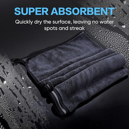 Shiny Wipes Shower Cleaning Cloth, Ultra Absorbent Car Drying Towel, 2 Pack 16 x 24 inch Microfiber Cleaning Cloth for Car, Bath & Househood