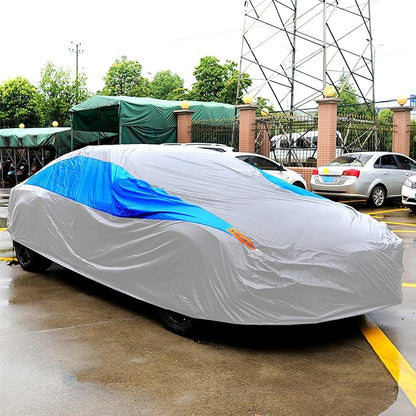 MORNYRAY Waterproof Car Cover All Weather Snowproof UV Protection Windproof Outdoor Full car Cover, Universal Fit for Sedan (Silvery, A2-Fit Sedan Length(Up to 177 inch)