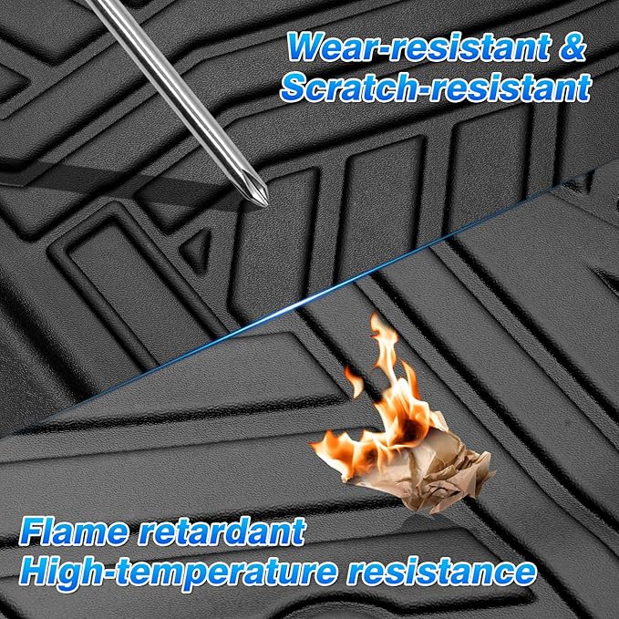 Cartist Floor Mats Compatible for 2015-2025 Ford F-150/ F150 Lightning SuperCrew Cab (Only Fit Rear Seat Without Under Seat Storage) Heavy Duty Floor Liner