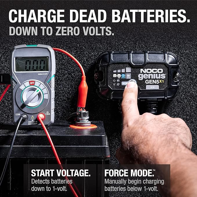 NOCO Genius GEN5X1: 1-Bank, 5A Onboard Battery Charger - 5A Per Bank, 12V Waterproof Marine Charger with Overcharge Protection & Temperature Compensation – for Lead-Acid & Lithium Batteries