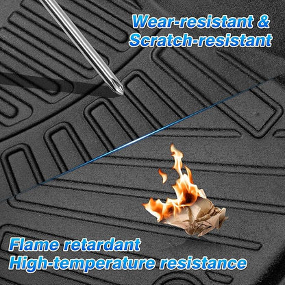 Cartist Floor Mats Fit for 2014-2018 Chevy Silverado & GMC Sierra 1500 Crew Cab;2015-2019 Silverado/Sierra 2500HD/3500 HD Crew Cab, All Weather TPE Custom Fit Silverado Floor Mats 1st & 2nd Row