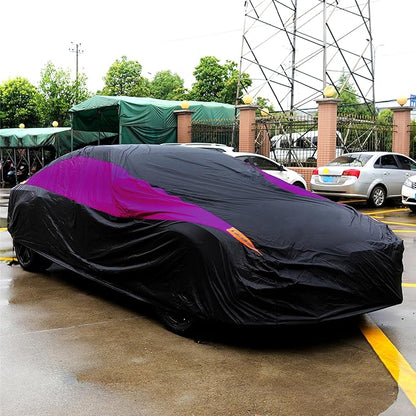 MORNYRAY Waterproof Car Cover All Weather Snowproof UV Protection Windproof Outdoor Full car Cover, Universal Fit for Sedan (Fit Sedan Length 194-206 inch, Purple)