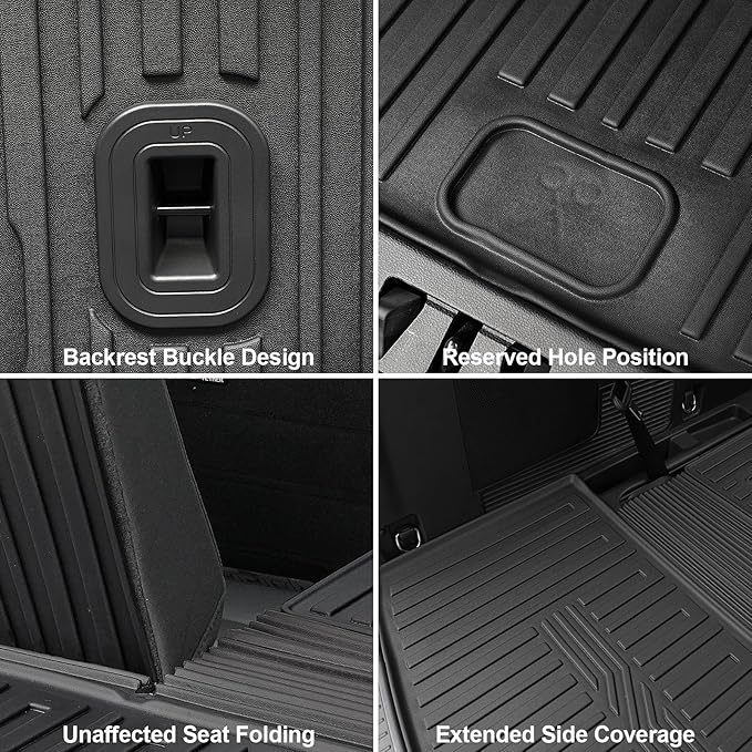 Floor Mats for 2020-2024 2025 Ford Explorer (7-seat), All Weather TPE Floor Mat Cargo Liner with Backrest Mat for Explorer ST/XLT Accessories