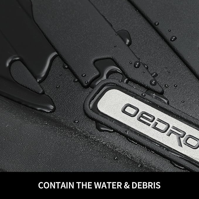 OEDRO Upgraded Floor Mats Fit for Toyota Tacoma 2016-2023 (Only for Double Cab & Automatic), All Weather TPE Tacoma Floor Liner Front and Rear 2 Row Mats,Black