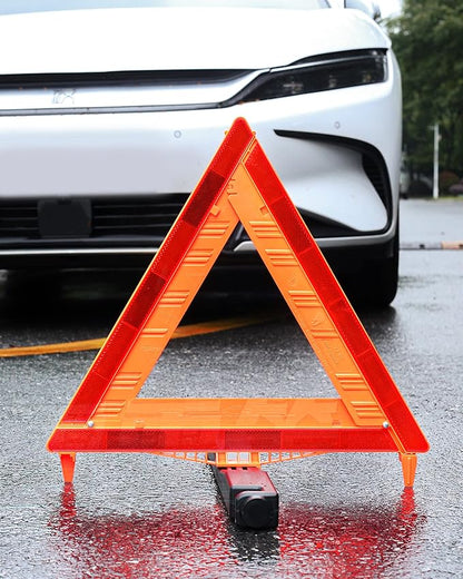 12 Pack Warning Triangle DOT Approved, Foldable Emergency Safety Reflective Triangles for Roadside Vehicles Breakdown with Carrying Case