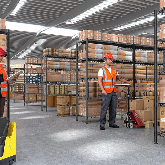 REIBII 70" W Storage Shelves Heavy Duty Load 1600LBS, Metal Shelving 5-Tier Wire Shelving Unit Metal Shelves for Storage Adjustable Shelving Rack for Pantry Kitchen 70" W*15.8" D*72.4" H, 2 Pack