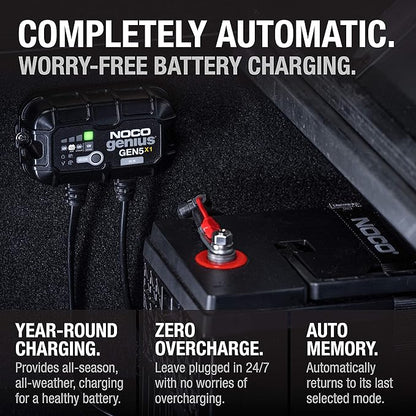 NOCO Genius GEN5X1: 1-Bank, 5A Onboard Battery Charger - 5A Per Bank, 12V Waterproof Marine Charger with Overcharge Protection & Temperature Compensation – for Lead-Acid & Lithium Batteries
