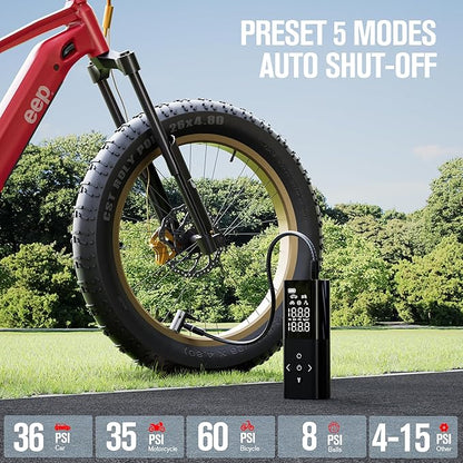 GOOLOO AP150 Tire Inflator Portable Air Compressor, 2X Faster 150PSI Cordless Air Pump for Car Tires with Auto-Shutoff, Portable Tire Pump with Digital Pressure Gauge for Car, Motorcycle,Bike, Ball