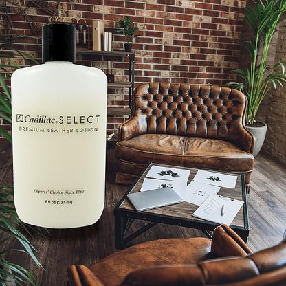 Cadillac Select Leather Lotion Cleaner and Conditioner- For Handbags, Sofas, Jackets, Furniture, Purses, and More