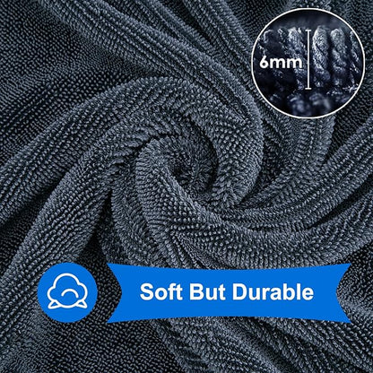 CICMOD Car Drying Towels 35"x24" Large Microfiber Towels for Car Detailing 600 GSM Gray - 4 Pack