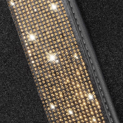 NBTEPEM Gold Bling Car Floor Mats Full Set, Universal Fit Most Cars,SUV, Trucks, 4 pcs Sparkle Glitter Diamond Carpet for Women Girls with Anti-Slip Pad (Gold Diamond)