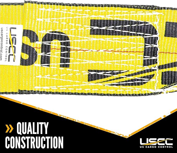 US Cargo Control 4 Inch x 11 Inch Fixed End (2-Pack), Zinc-Coated Ratchet and Black Flat Hook, 5,400 lbs Working Load Limit, 4 Inch Ratchet Strap Fixed Ends for Flatbed Trailers and Trucks