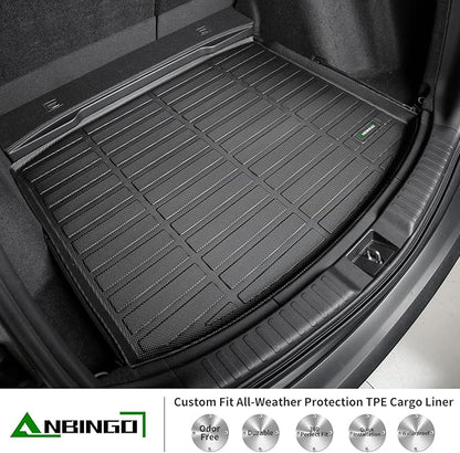 ANBINGO® Floor Mats & Cargo Liner for 2012 2013 2014 2015 2016 CR-V, (ExcludeTouring) Waterproof Car Mats All Weather Guard TPE Floor Liners Front & Rear Row & Trunk Mats, CRV Full Set - Black