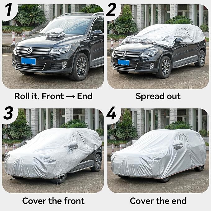 7-Layer SUV Car Cover Compatible with Toyota RAV4 2006-2024,Waterproof Full Car Cover for Automobiles All Weather UV Rain Snow Protection with Door Zipper