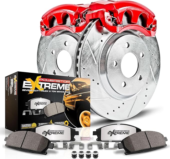 Power Stop KC3118-36 Front Z36 Truck and Tow Brake Kit with Calipers For Chrysler Town & Country, Dodge Grand Caravan, Ram C/V, VW Routan [Model Specific]