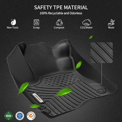 OEDRO Floor Mats Fit for 2015-2017 Toyota Camry Standard Models, TPE All-Weather Camry Car Mats Includes 1st and 2nd Row: Front, Rear, Full Set Liners (Standard Models Only), Black