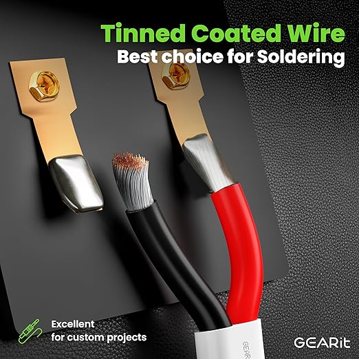 GEARit 8 Gauge Marine Wire, 8/2 AWG (100ft) Marine Grade Tinned Copper Oxygen Free, Duplex 2-Conductor Insulated Red & Black Electrical Cable for Boat, Automotive, RV, Camper, Trailer