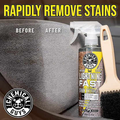 Chemical Guys SPI_191_16 Lightning Fast Carpet and Upholstery Stain Extractor, (Fabric, Upholstery, & Carpet), Safe for Cars, Home, Office, Furniture & More, 16 fl oz, Fresh Scent