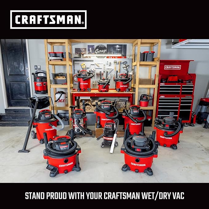 CRAFTSMAN CMXEVBE17590 9 Gallon 4.25 Peak HP Wet Dry Vac, Portable Shop Vacuum Wet and Dry with Filter, Dust Bag, Hose, Car Cleaning Kit and Micro Cleaning Kit for Home and Garage Cleaning