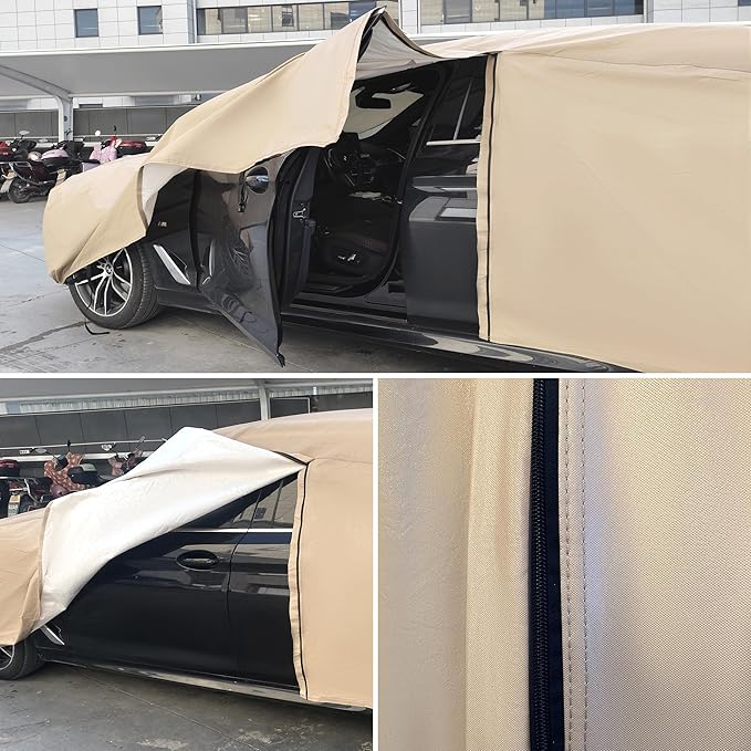 Heavy Duty Outdoor Car Cover Custom Fit for Toyota Prius,Windproof All Weather Waterproof Sun Rain UV Dust Snow Protection Outdoor Car Covers