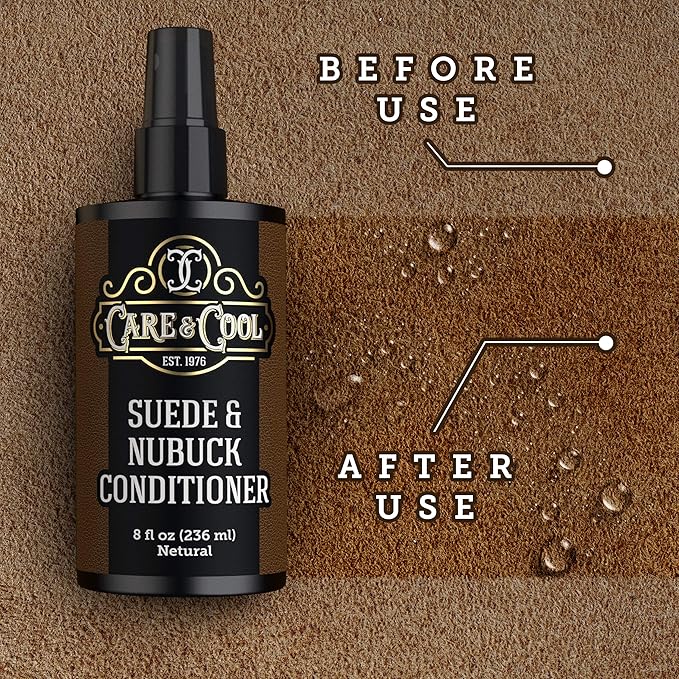 Care & Cool Suede and Nubuck Conditioner - Your Best Choice for Waterproofing and Protecting The Delicate Structure Against The Elements and Abrasive Impurities (16 Fl Oz)