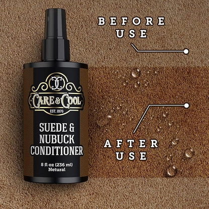 Care & Cool Suede and Nubuck Conditioner, Renovator, and Protector. Your Best Choice for Waterproofing and Rejuvenating The Delicate Structure Against The Elements and Abrasive Impurities (8 Fl Oz)